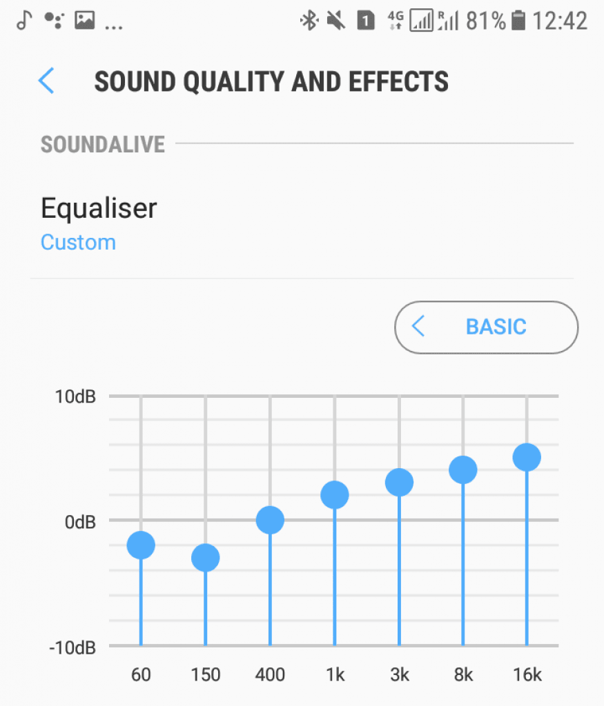 Sportz Titanium equalizer settings