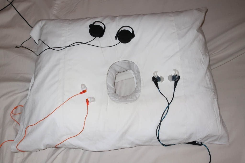 Sleeping with earbuds and in-ear headphones