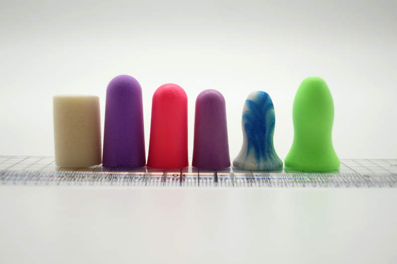 Short, normal, and small earplug size comparison Short, normal and small earplug size comparison