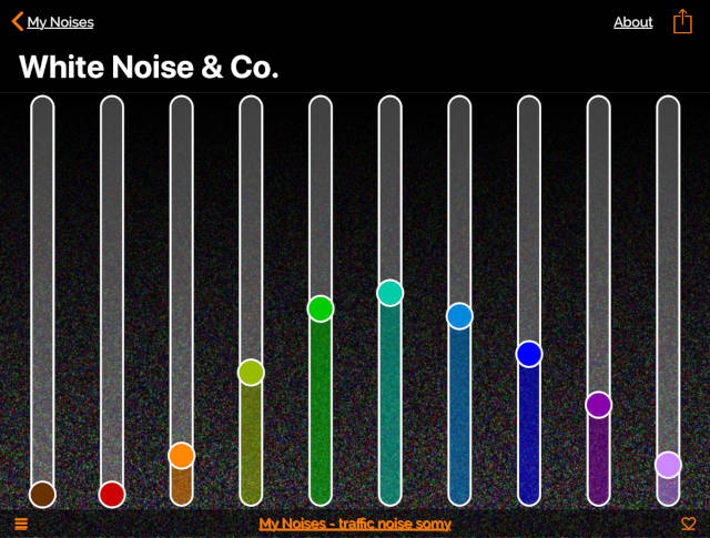 white noise shaped for traffic noise ANC headphones