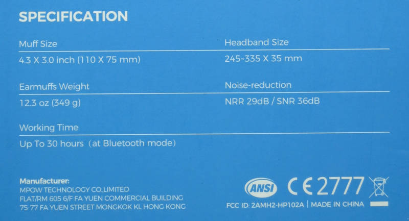 Mpow-HP102A-specs